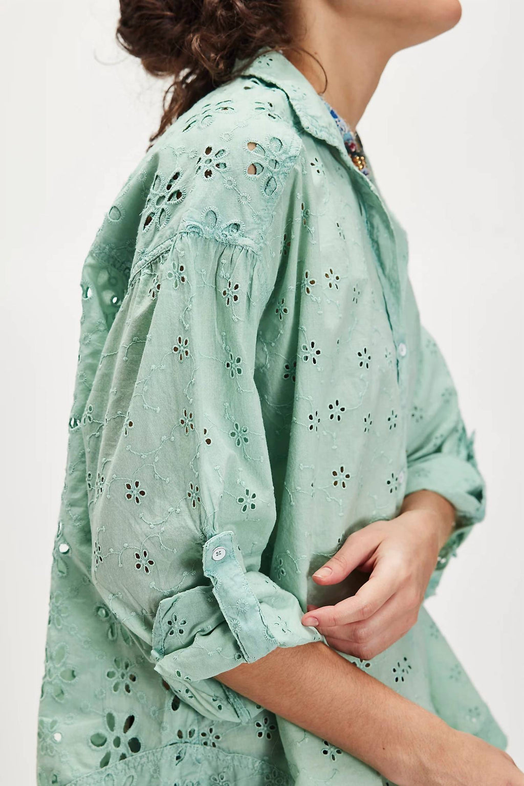 Free People - Mae Washed Eyelet Shirt