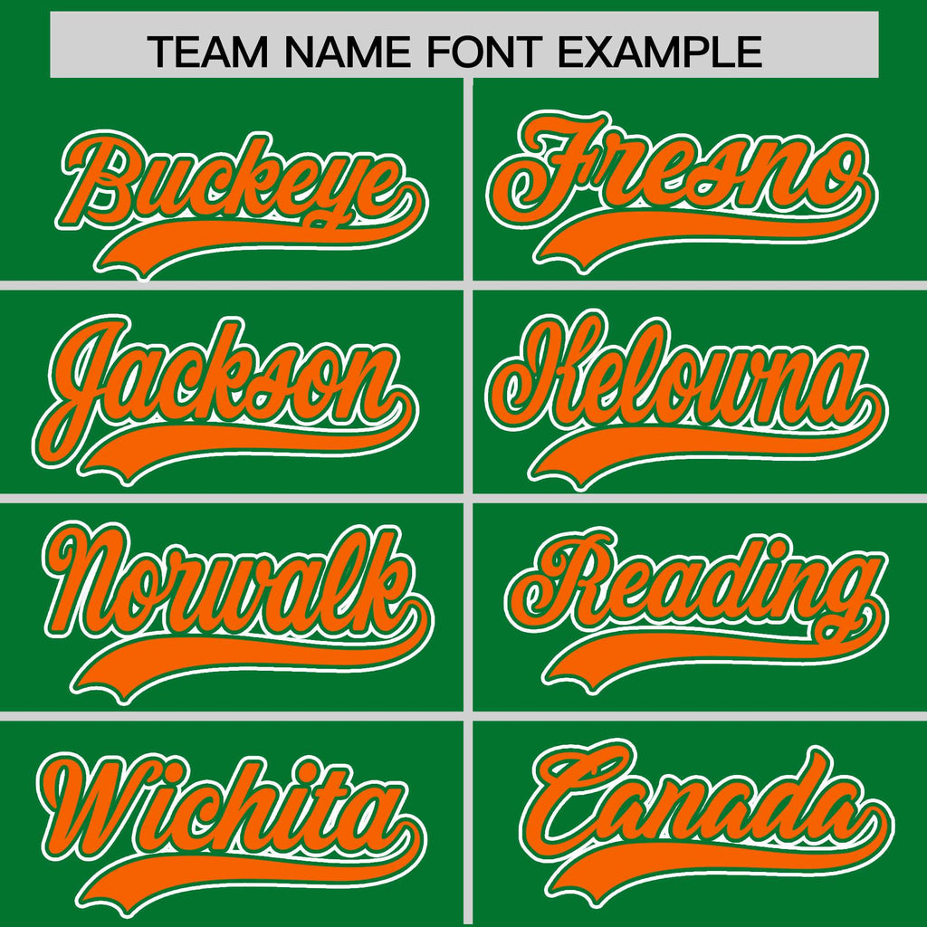 Custom Orange Kelly Green Split Fashion Varsity Full-Snap Letterman Two Tone Jacket Hoodie
