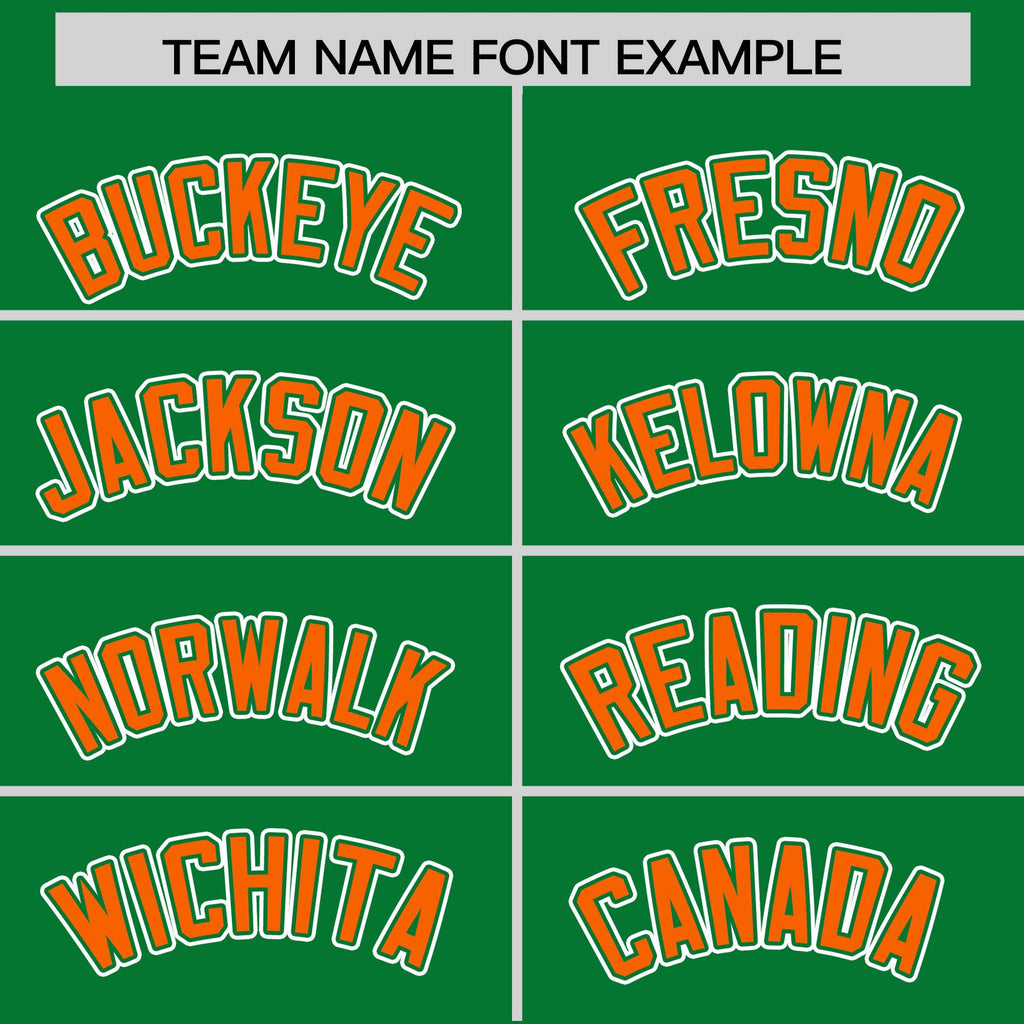 Custom Orange Kelly Green Split Fashion Varsity Full-Snap Letterman Two Tone Jacket Hoodie