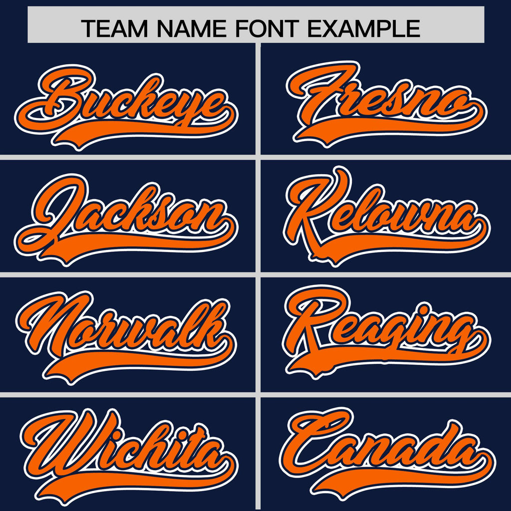 Custom Orange Navy Split Fashion Varsity Full-Snap Letterman Two Tone Jacket Hoodie
