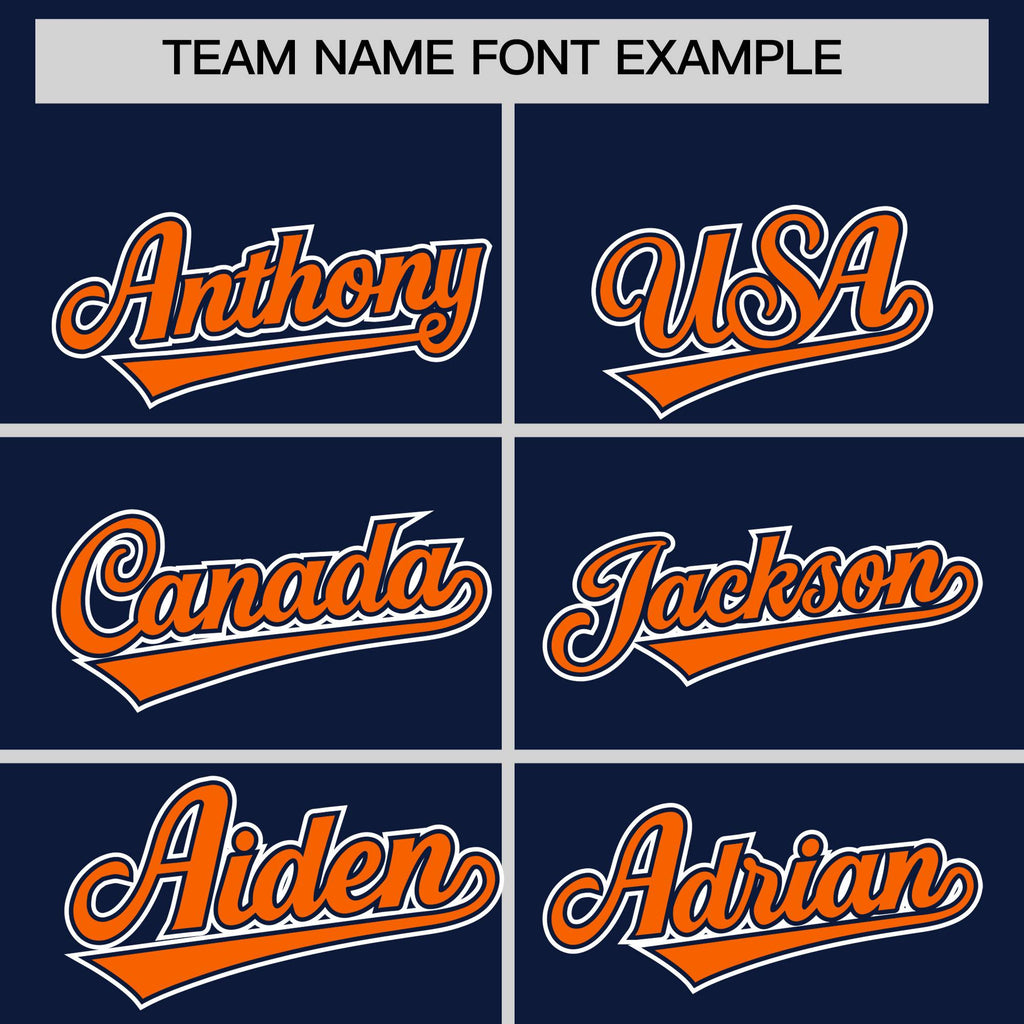 Custom Navy Orange Raglan Sleeves Varsity Full-Snap Letterman Two Tone Jacket Hoodie