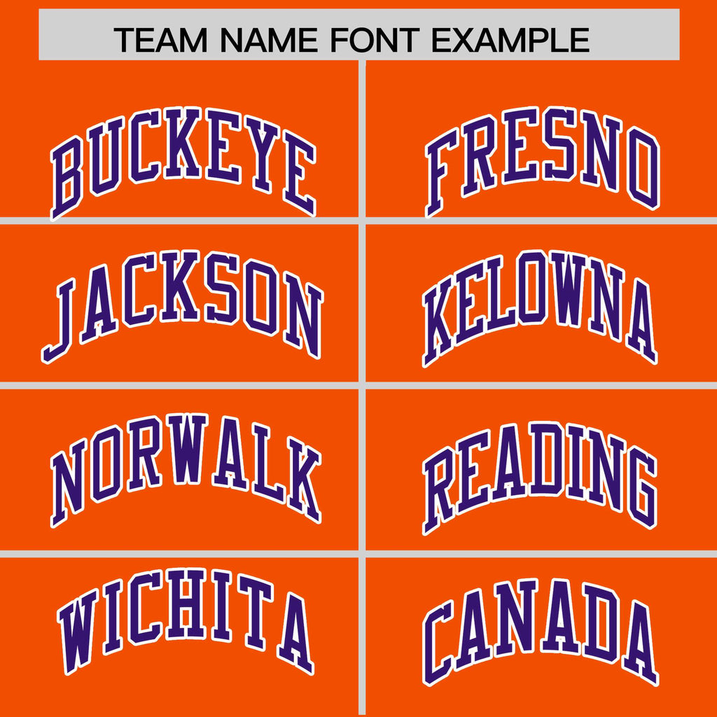 Custom Orange Purple Color Block Varsity Full-Snap Letterman Jacket Hoodie