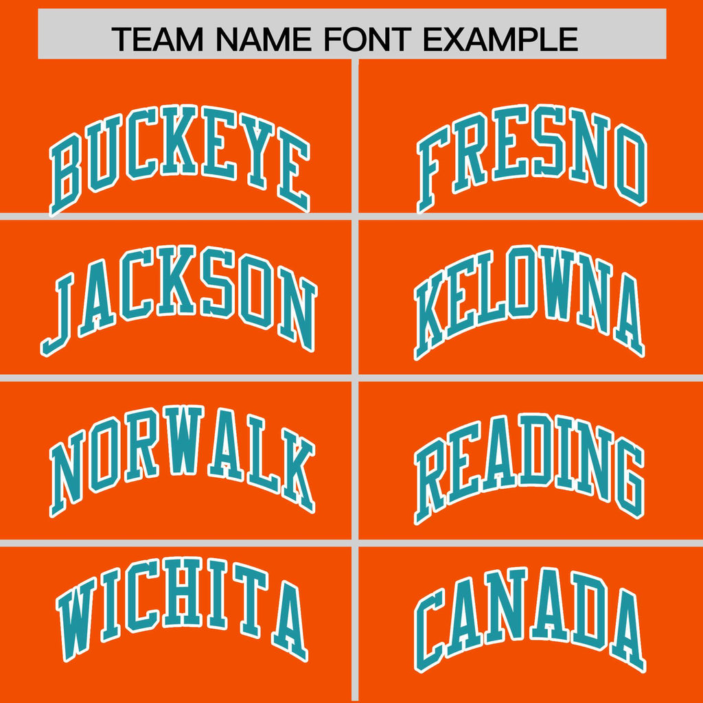 Custom Orange Aqua Color Block Varsity Full-Snap Letterman Jacket Hoodie