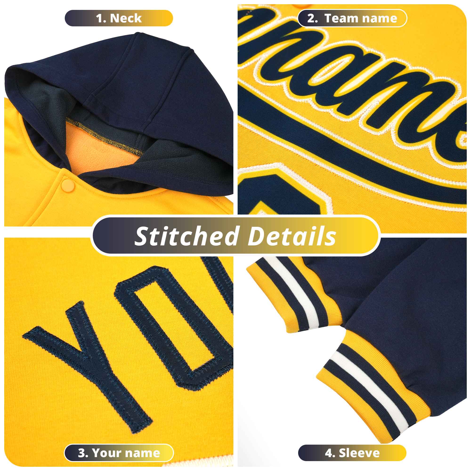 Custom Orange Powder Blue Raglan Sleeves Varsity Full-Snap Letterman Two Tone Jacket Hoodie